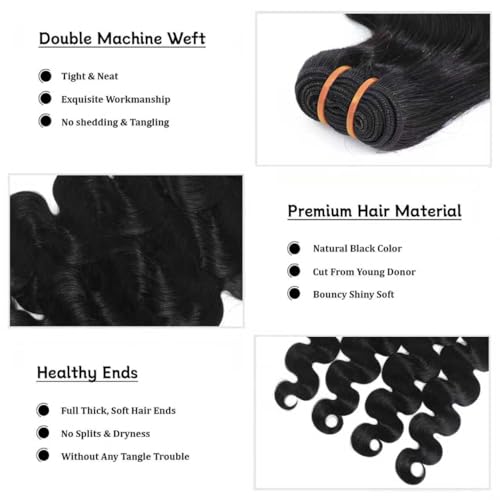 16A Raw Body Wave Bundles Human Hair 100% Human Hair Bundles,Triple Lifespan Virgin Remy Hair Extensions,Keep Texture Silky Soft After Multiple Washes (Body Wave 1 Bundle, 28 Inch)