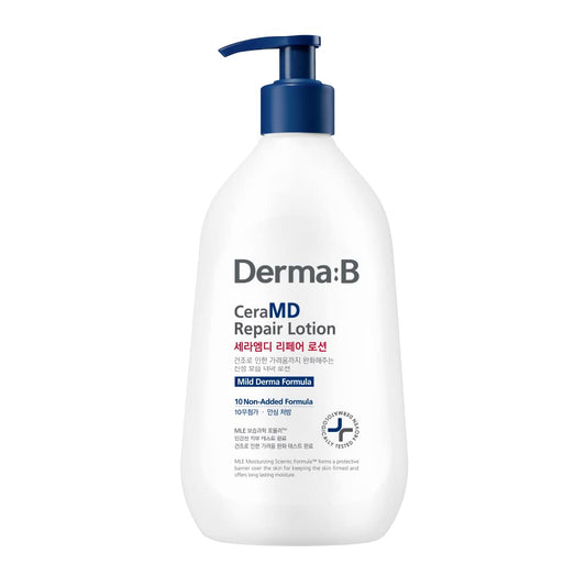 Derma B CeraMD Repair Lotion - Unscented Ceramide & Panthenol Body Moisturizer | 13.52 Fl. Oz.