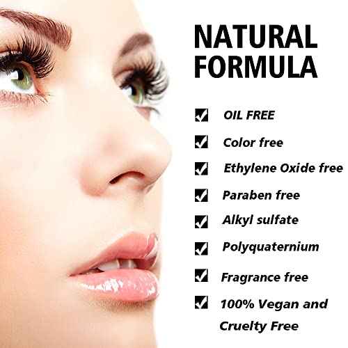 Eyelash Extension Cleanser 50 ml + Brushes + Rinse Bottle Eyelid Foaming Cleanser, Lash Foam Shampoo for Extensions and Natural Lashes, Makeup Remover For Salon and Home Use