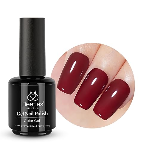 Beetles Mauve Gel Nail Polish – 15ml Dusty Rose Pink Purple Gel Polish, Elegant Neutral UV LED Soak Off UV Nail Color, Long Lasting Glossy for Salon & Home Manicure