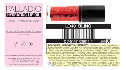 Palladio Hydrating Lip Oil Infused with Hyaluronic Acid, Non-Sticky Formula, Subtle shine with tinted sheer color, liquid lipstick, prevents chapped lips, Vegan & Cruelty-Free | 0.13 Oz. (AS IF!)