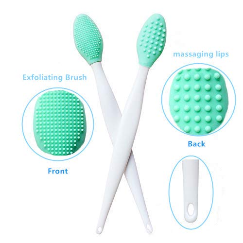 Skiennix Lip Scrub Brush Set - Double-Sided Silicone Exfoliator for Lightening Dark Lips | 3 Pcs