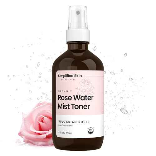 Rose Water Spray for Face & Hair ? Pure USDA Organic Rosewater Toner ? Refreshing Mist for Skin Care, Makeup & Locs ? Natural Rose Scent, 4 Oz