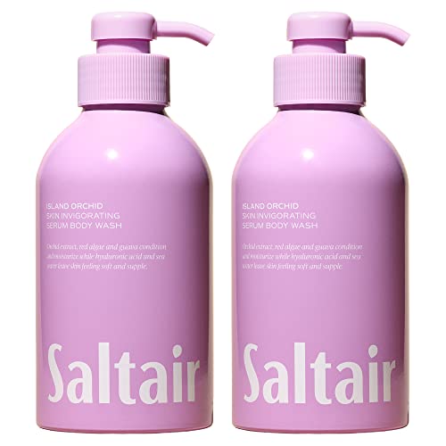 Saltair Body Wash 2-Pack – Moisturizing Body Wash with Squalane & Hydrating Oils – Scented Shower Gel for Men – Black Tide Scent, 2x 17oz – Vegan, Cruelty-Free, Paraben-Free