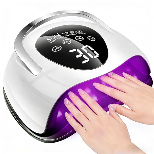 LadyMisty 268W UV LED Nail Lamp, 2026 Upgrade UV Light for Gel Nails with 57 Beads, Nail Dryer with 4 Timer Setting & LCD Touch Display, Professional Nail Lamp – Best Gifts (Black)