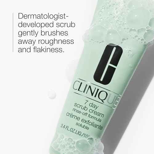 Clinique 7 Day Daily Gentle Face Exfoliator Lightweight Scrub Cream For All Skin Types | Mild Face Scrub With Silica | Exfoliating + Refining
