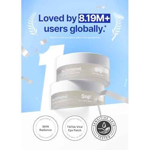 SNP 99% Glutathione + Niacinamide B3 Eye Patch | Nourishing Under Eye Patches for Blemishes and Dark Spots | Under Masks for Puffy Eyes and Dark Circles | Korean Skincare | 60 Patches