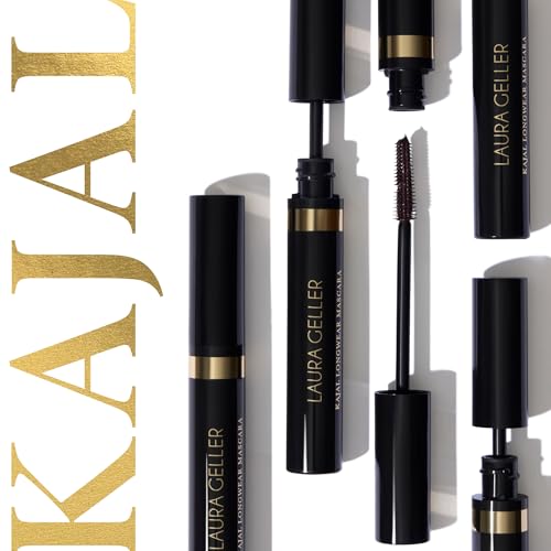 LAURA GELLER Kajal Longwear Mascara – Black – Volumizing, Lengthening, & Defining Mascara - Smudge‑Proof & Flake‑Proof Wear, Buildable Formula