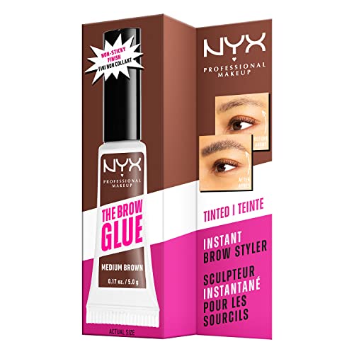 NYX PROFESSIONAL MAKEUP The Brow Glue, Extreme Hold Eyebrow Gel, Clear + Makeup Setting Spray, Matte Finish (2-Pack Bundle)