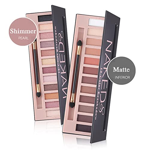 Skiennix 12-Color Nude Eyeshadow Palette - Waterproof Matte & Shimmer Pigments for Professional Makeup