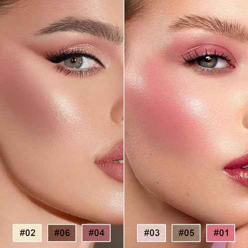 6 Colors Cream Contour Stick Makeup Contour Kit, Double-ended Cream Bronzer for Sculpt, Highlighter and Blush Stick Makeup Kit, Matte & Dewy Finish (SET A)