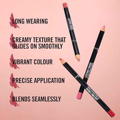 Rimmel Lasting Finish 8HR Soft Lip Liner Pencil - Vibrant, Blendable Formula to Lock Lipstick in Place for 8 Hours - 705 Cappuccino, .04oz