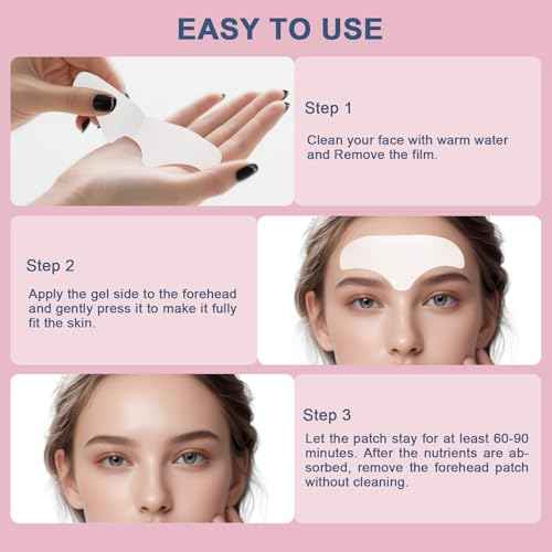 Forehead Wrinkle Patches, Collagen Anti Wrinkle Patches Overnight, Forehead Serum Patch Smooth Fine Lines & Wrinkles, Soft Facial Patches 16 Pcs