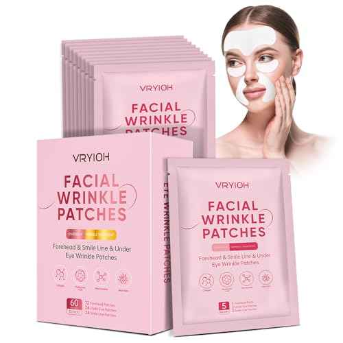 3 IN 1 Forehead, Smile Line & Under Eye Wrinkle Patches, Overnight Facial Wrinkle Treatment with Hyaluronic Acid, Collagen to Lift Lines for Women, 60 Patches
