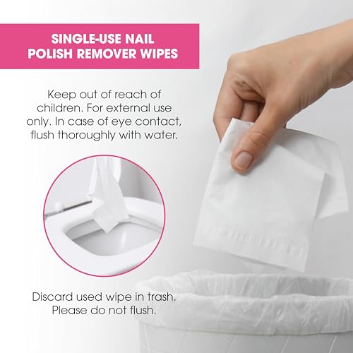 Diamond Wipes Nail Polish Remover Wipes with Aloe Vera, Acetone Nail Polish Remover Pads, 50 Individually Wrapped Nail Polish Wipes
