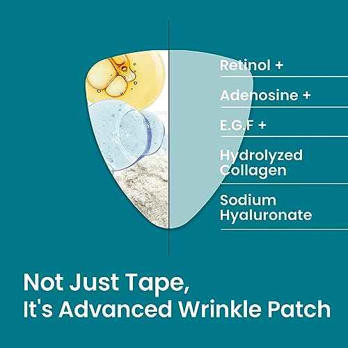 Advanced Wrinkle Patches 60ct Smile Line, Frown Line Wrinkle Patches for Facial Korean Skin Care Face Wrinkle Tape Invisible Overnight with Retinol & Collagen (Small (Face))