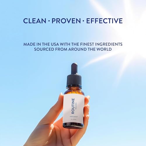 Routine Wellness Hair Treatment Serum for Thinning Hair - Rosemary, Tea Tree & Argan Oils Blend for Strength, Shine & Softer Hair - Clean Ingredients, All Hair Types - 30ml
