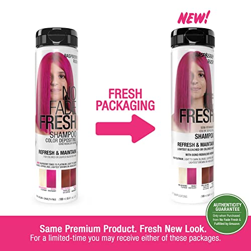 Raspberry Color Depositing Shampoo - Hot Pink Semi Permanent Hair Color with BondHeal Bond Rebuilder - Magenta Hair Dye 6.4 oz