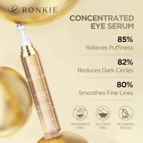 Eye Cream for Dark Circles: Under Eye Cream with Caffeine Retinol - Reduces Under Eye Bags and Fine Lines Gold