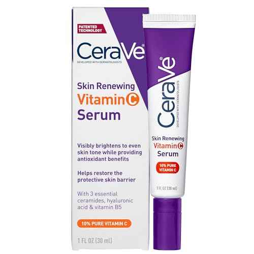 CeraVe Vitamin C Serum with Hyaluronic Acid, Skin Brightening Serum for Face with 10% Pure Vitamin C, Fragrance Free, 1 Fl. Oz