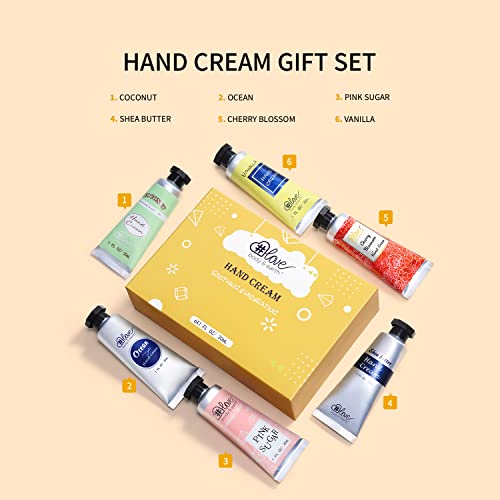 BODY & EARTH # LOVE Hand Cream Gift Set, Mothers Day Gifts for Mom, Mini Moisturizing Hand Lotion with Vitamin E for Dry Hands Cream Travel Size, Nurse Week Gifts, 3 x 2 OZ