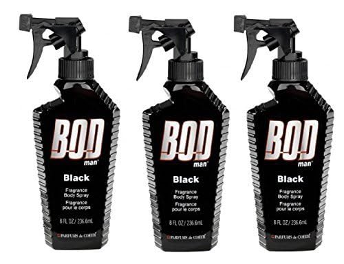 BOD man Black Fragrance Body Spray for Men, 8 Fl Oz