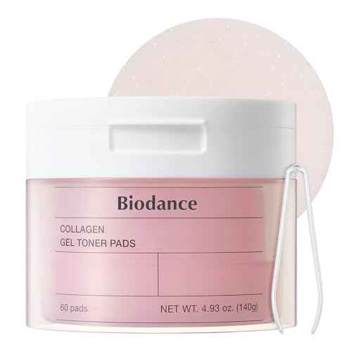 Biodance Collagen Gel Toner Pads, Pore Minimizer for Face, Improving Elasticity, Gentle Exfoliating Toner Pads for Sensitive Skin, Korean Skincare¤Ó4.93 fl.oz.(140g)*60Pads