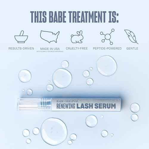 BABE ORIGINAL Renewing Lash Serum ? Peptide-Infused Eyelash Serum for Fuller, Longer-Looking Natural Lashes, Lash Enhancing Treatment with Nourishing Botanicals, Vegan & Cruelty-Free Gentle