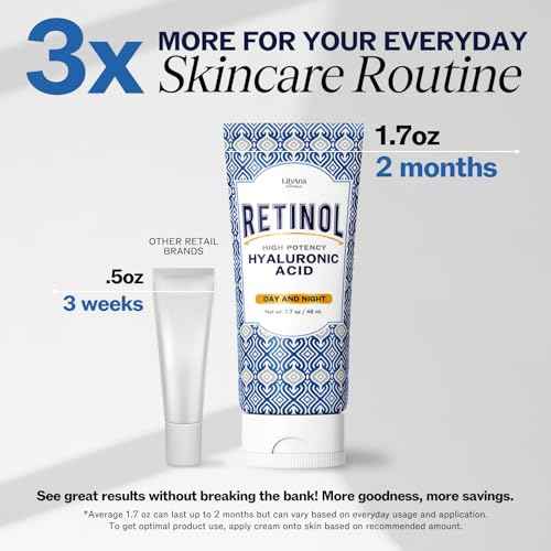 LilyAna Naturals Anti Aging Retinol Face Cream for Women ? Wrinkle & Neck Cream for Firming, Retinol Moisturizer for Face with Hyaluronic Acid, Hydrating Night Cream for Fine Lines, Collagen Boost