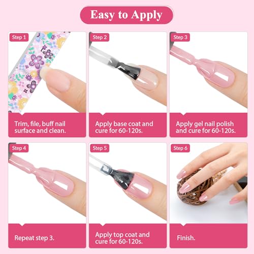 VANREESA 42 Pcs Gel Nail Polish Kit with U V Light 24 Colors Gel Polish Nail Kit Bright Pink Orange Green Glitter Blue Purple Nail Kit for Beginners Gifts for Women DIY at Home