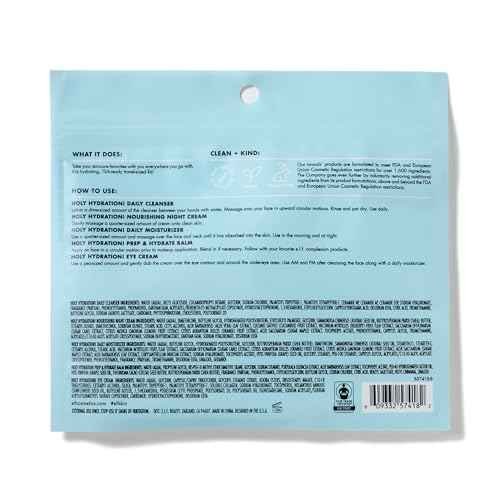 e.l.f. SKIN Holy Hydration! Jet Set Hydration Kit, Travel Friendly Hydrating Skincare Set, Face Cleanser, Balm, Moisturizer, Eye Cream & Night Cream, Vegan & Cruelty-Free