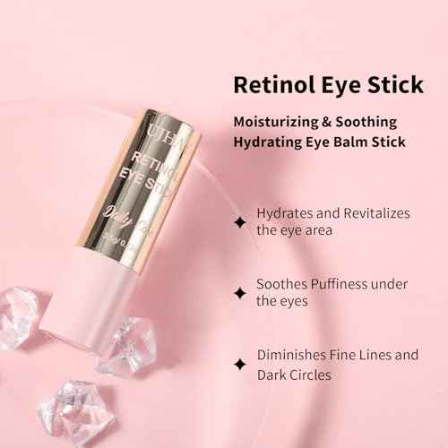 Retinol Eye Stick, Anti-Aging Eye Cream for Wrinkles, Dark Circles, Puffiness & Bags Under Eyes, All-in-one Multi Eye Balm with Caffeine, Vitamin C, Hydrating & Firming Skin