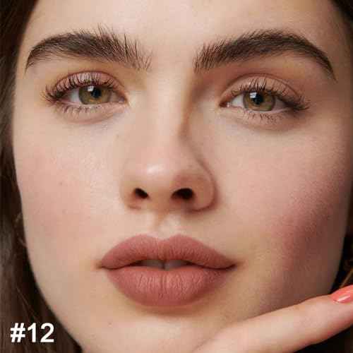 Kaely 2-in-1 Nude Brown Lip Liner & Lipstick Set Kit for Women, Matte Lips Kit with Lip Liner Lip Stains Long Lasting Waterproof 24 Hour Lipstick and Lip Liners Combo Lipliners Pencil Set 12