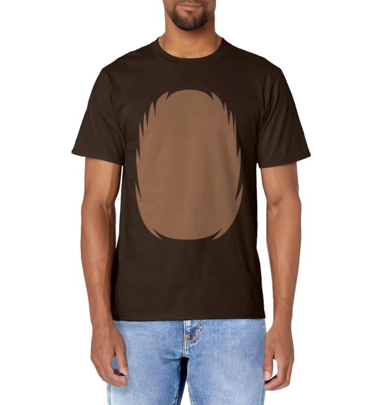 Funny Kids Brown Bear Belly Halloween Costume Zoo Keeper Men T-Shirt