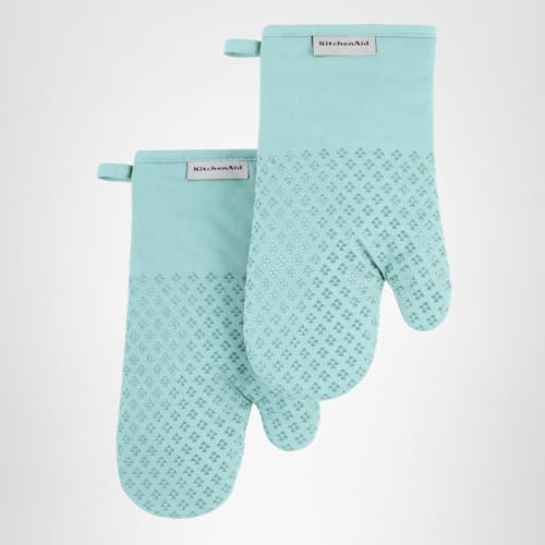 KitchenAid Asteroid Oven Mitt 2-Pack Set, Mineral Water, 7"x12.5"