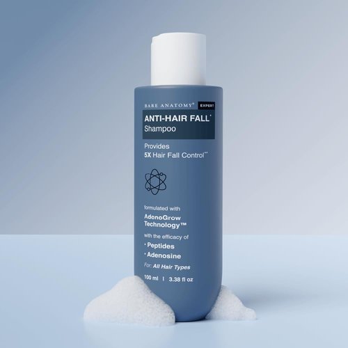 Bare Anatomy Anti Hair Fall Shampoo | 5x Hair Fall Control & Growth | Contains Biotin Adenosine, & Peptides | For All Hair Types | For Women & Men | 100ml