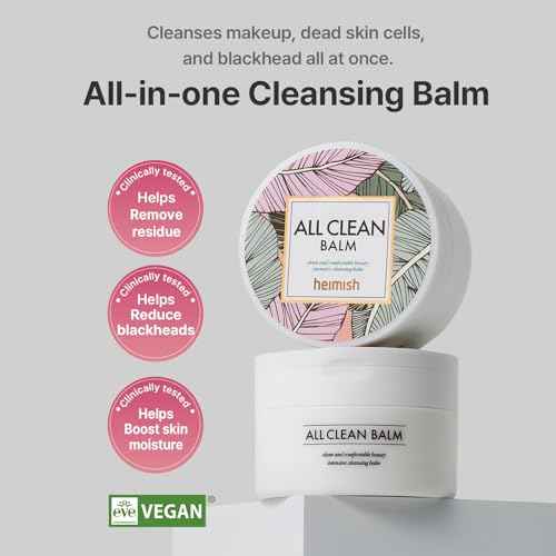 HEIMISH All Clean Balm 4.0fl.oz/120ml - Cleansing Balm, Waterproof Makeup Remover, Face Cleanser, Oil Based Cleanser, Korean Skincare with Natural Aroma Oil, Vegan, For All Skin Types