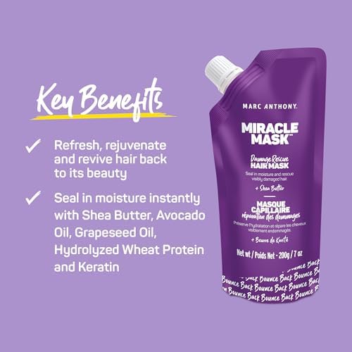 Marc Anthony Hair Mask - Deep Conditioning Treatment with Shea Butter & Avocado Oil | Nourishes Dry, Damaged Hair
