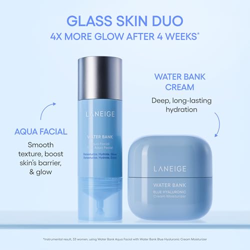 LANEIGE Water Bank Aqua Facial Serum | K-Beauty Exfoliating & Hydrating Serum | AHA BHA PHA Gentle Exfoliation| Hyaluronic Acid & Ceramide Glow Boost | Smooth, Soft, Radiant Skin
