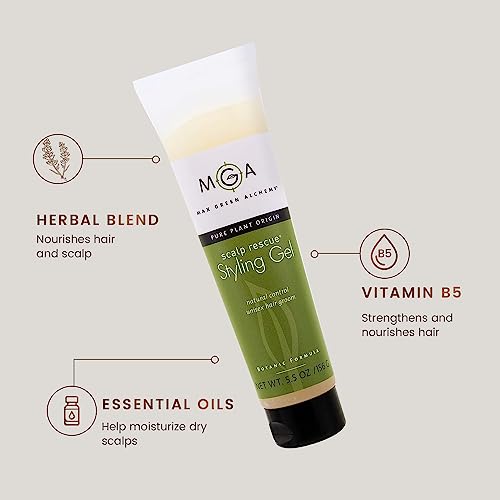 Scalp Rescue Styling Gel, Organic Unisex Formula Controls Frizz and Fly Away Hair, Curly Hair Community Favorite Gives Flexible Natural Hold, Fights Humidity, Alcohol Free & Water Based
