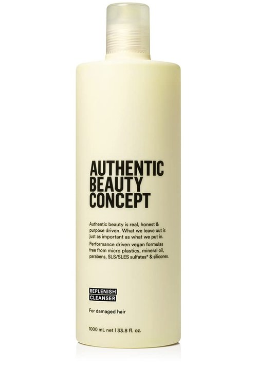 Authentic Beauty Concept Replenish Cleanser - Nourishing Shampoo for Damaged Hair | Vegan & Sulfate-Free