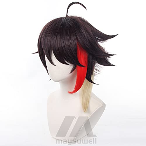 Red Yinlin Wig, Long Hair Straight Wig with Ponytail Bangs for Women Cosplay, Anime Wuthering Waves Cosplay Wig Perfect for Halloween Party (Yinlin)