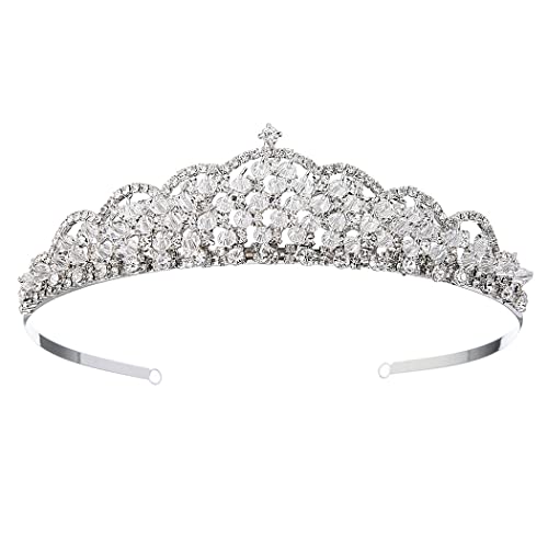 SINIDE Rhinestone Crystal Crowns for Women and Girls Sparkling Princess Tiaras for Bride, Bride Wedding Hair Head Band Fashion Hair Accessories for Wedding Prom Bridal Party Photography Cosplay