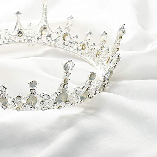 Fairyu Baroque Wedding Bride Crown and Tiaras Rhinestone Gemstone Crown Tiaras Queen Bridal Crowns Elegant Roal Hair Accessories for Women and Girls (Green)