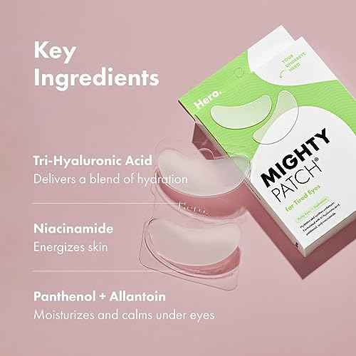 HERO COSMETICS Mighty Patch¢â for Tired Eyes Patches - Soothing Hydrogel Patches - Awakens and Visibly De-puffs Undereyes with Multiple Applications (6 Count)