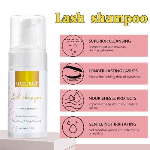 3.38OZ Eyelash Extension Cleanser Lash Mousse Lash Shampoo for Extensions, USB Mini Portable Fan Rechargeable Electric Handheld Air Conditioning Lash Shampoo Brush Plastic Wash Bottle (lash fan-pink)