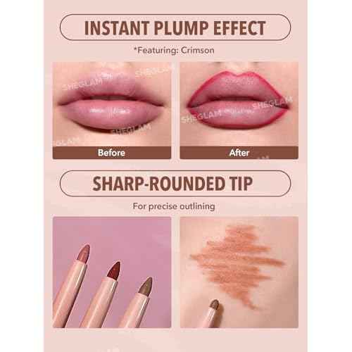 SHEGLAM Lip Liner Creamy Matte Pencil High Pigment Not Easy to Fade Silky Smooth Matte Contour Tint Lip Makeup-Neutral