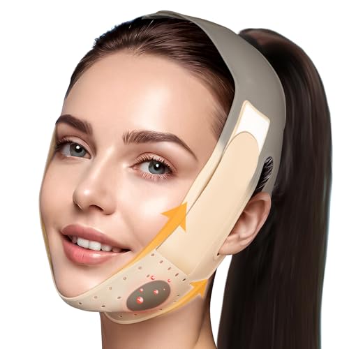 Reusable V Line Silicone Face Strap, Soft Silicone Chin Strap for Women 23-27 Inches(Skin tone)