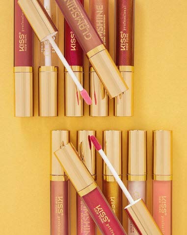 Kiss NEW YORK Glam Shine Vita Lip Gloss - Hydrating Formula for Luscious Lips | Gold Spot, 1 Pack