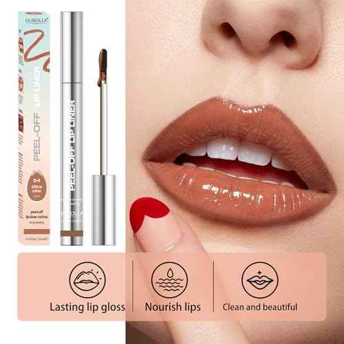 4Pcs Peel Off Lip Liner Stain Set - Long-Lasting, Smudge-Proof, Waterproof Nude Matte Lip Tint, Non-Fading Peel Off Lip Color, Effortless Precision & Full Coverage, 24H Color Hold